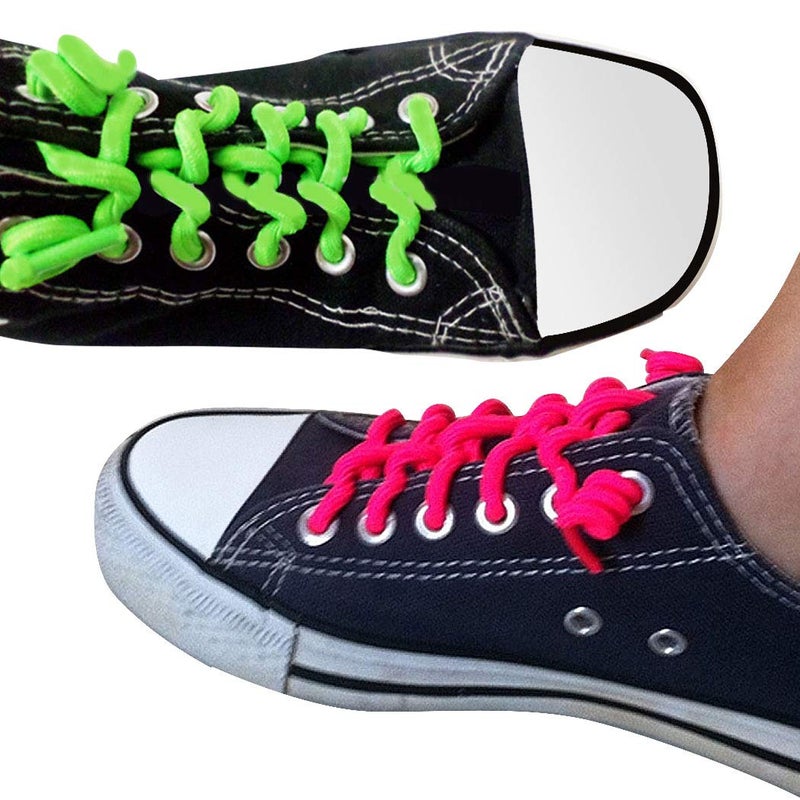 FOOTMATTERS حذاء فوت ماترز بدون رباط للأطفال والبالغين - أربطة حذاء مرنة ومجعدة للأحذية الرياضية - أسود - 1 زوج - Image 4